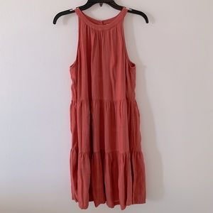Old Navy dusty coral pink layered shift dress